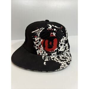 Disney Parks Mad Mickey Mouse Red White Black Baseball Cap Hat‎ Youth